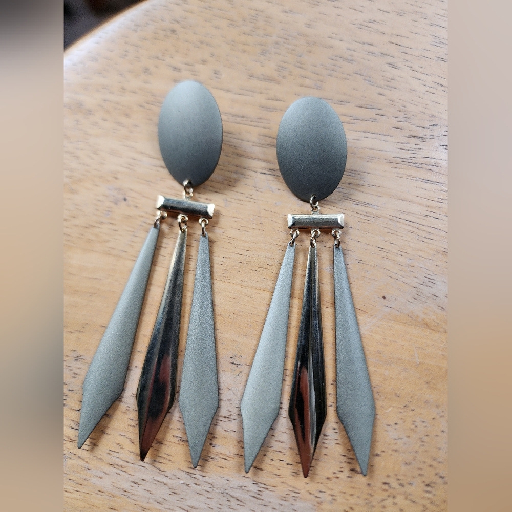 Elegant Silver and Gold Dangle Earrings